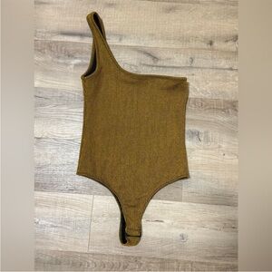 Dynamite textured mustard colored bodysuit
